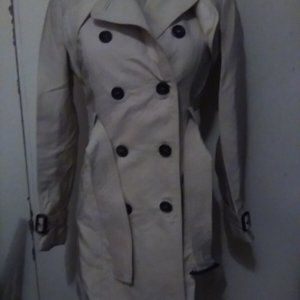 XS ZARA WOMEN'S DOUBLE BREAST TRENCH COAT (EXCELLENT CONDITION)